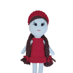 Χειροποίητη πλεκτή κούκλα - λούτρινα, amigurumi, για παιδιά, δώρο για βάφτιση, δώρο γεννεθλίων - 2