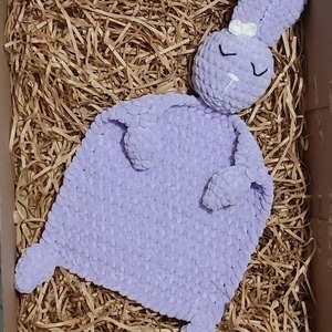 Πλεκτό νάνι κουνελάκι - λούτρινα, amigurumi, για παιδιά, δώρο για βάφτιση, δώρο γέννησης - 3