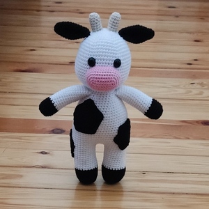 Πλεκτή αγελαδίτσα - δώρο, παιχνίδια, amigurumi, δώρο γεννεθλίων, πλεχτή κούκλα - 3