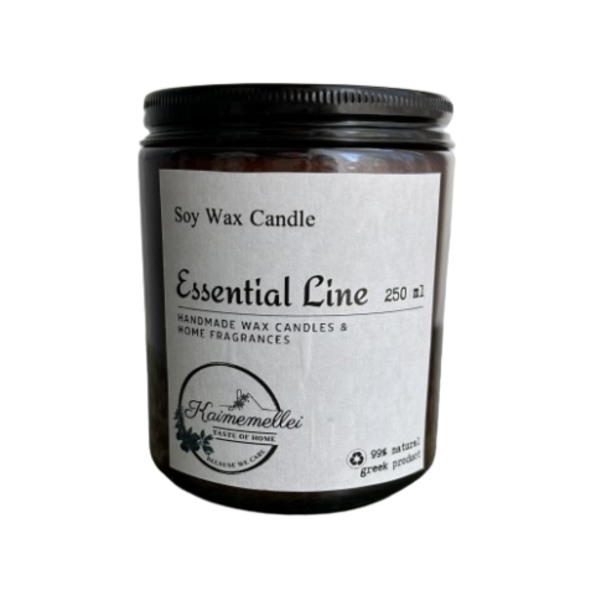 Κερί Σόγιας Essential Line by Kaimemellei, σε Caramel βάζο 250 ml - αρωματικά κεριά, κεριά, αρωματικό χώρου, κερί σόγιας