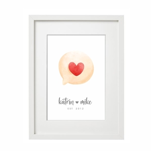 "Love speech bubble" - Valentine's gift - ΚΑΔΡΑΚΙ ΠΡΟΣΩΠΟΠΟΙΗΜΕΝΟ ΔΩΡΟ ΓΙΑ ΖΕΥΓΑΡΙ - 32x42cm - χαρτί, διακοσμητικά