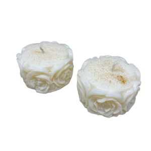 Σετ 2 Λευκα Κερακια *FLOWERS* Με Αρωμα PATISSERIE, 95γρ. - αρωματικά κεριά, αρωματικό χώρου, 100% φυτικό, soy wax, soy candles
