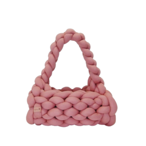 Γυναικεία τσάντα ώμου, πλεκτή, HANDMADE BY Di "Dream", pink. - νήμα, ώμου, all day, πλεκτές τσάντες, μικρές