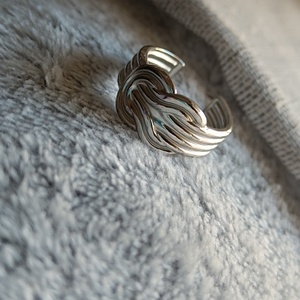 Ατσάλινο δαχτυλίδι με κόμπο - επάργυρα, ατσάλι, αυξομειούμενα, φθηνά