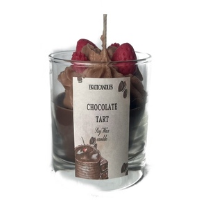 Choco tart whipped cream candle/χειροποιητο κερι-240gr - αρωματικά κεριά, vegan κεριά