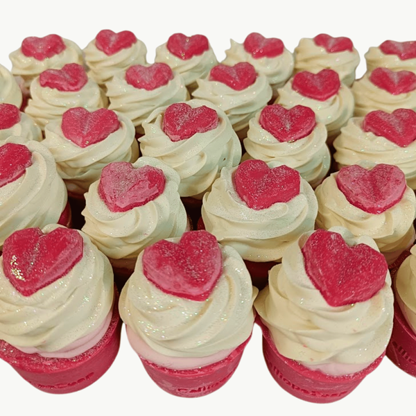 Cupcake σαπούνι με καρδιά Valentine 85γρ - σαπούνια, αγ. βαλεντίνου, αρωματικό σαπούνι, σώματος