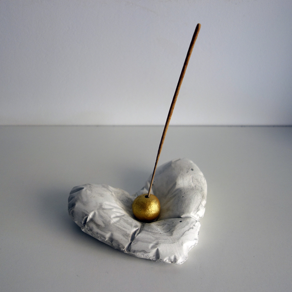 Βάση για αρωματικό στικ πέτρινο μαξιλαράκι " ΚΑΡΔΙΑ " με εφέ μάρμαρο - καρδιά, τσιμέντο, αρωματικά κεριά, αρωματικό χώρου - 5