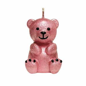 Δώρο Αγίου Βαλεντίνου αρωματικό κερί αρκουδάκι ροζ μεταλλιζέ 6,2×4,6×4,2cm - κερί, αρωματικά κεριά, αγ. βαλεντίνου, κεριά & κηροπήγια