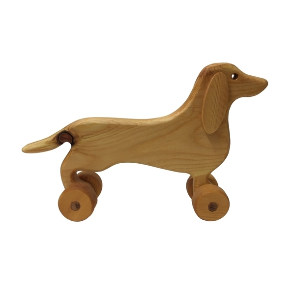 Σκυλάκι ξύλινο με ρόδες,27x17x7 - κορίτσι, αγόρι, σκυλάκι, ξύλινα παιχνίδια