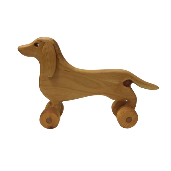 Σκυλάκι ξύλινο με ρόδες,27x17x7 - κορίτσι, αγόρι, σκυλάκι, ξύλινα παιχνίδια - 4