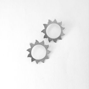 Sun Κρίκοι_ Χειροποίητα σκουλαρίκια από ασήμι 925 - ασήμι, ασήμι 925, ήλιος, μικρά, καρφάκι - 3