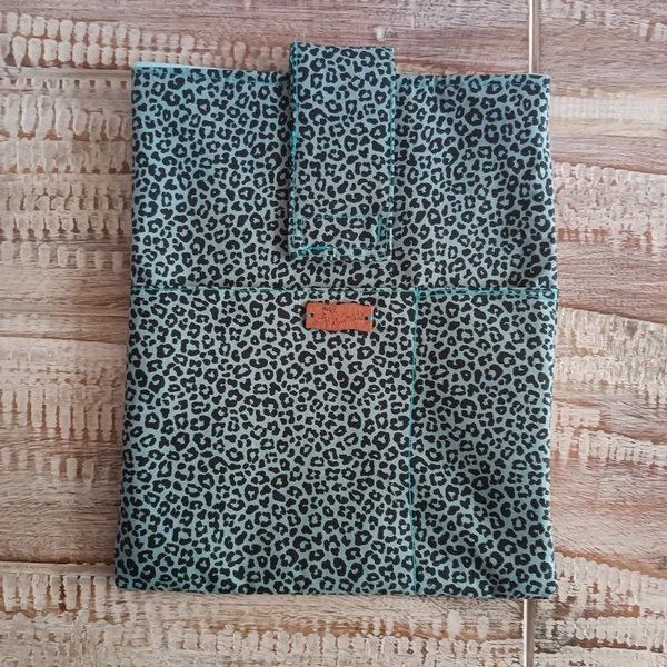 Υφασμάτινη θήκη για βιβλίο, με leopard σχέδιο, 19x23- δώρο για την δασκάλα - ύφασμα, χειροποίητα, θήκες βιβλίων, δώρα για γυναίκες, για δασκάλους - 3
