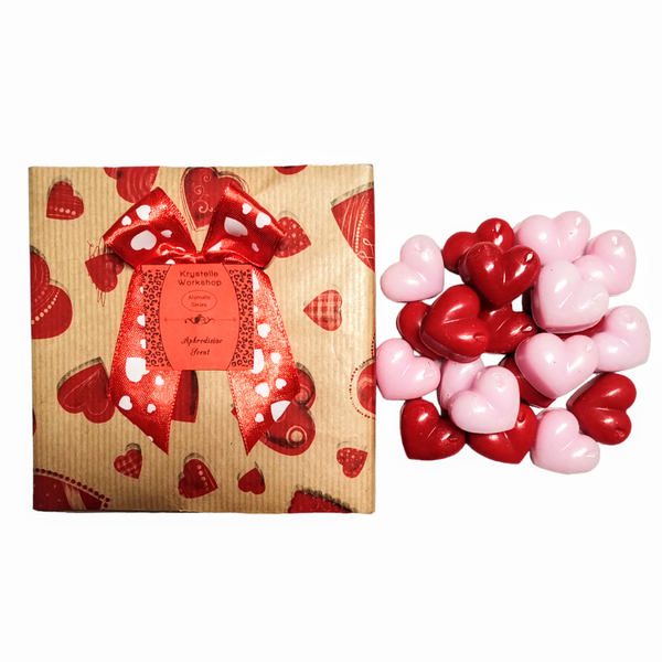 Δώρο Αγίου Βαλεντίνου wax melts καρδούλες κόκκινο-ροζ με αφροδισιακό άρωμα σε κουτί 12,5×12,5×2cm - κερί, αρωματικά κεριά, αγ. βαλεντίνου, κεριά & κηροπήγια