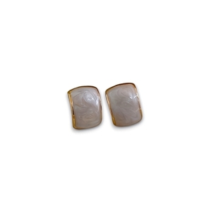 Celebrity Earings σκουλαρίκια χρυσά με άσπρο - ορείχαλκος, ασήμι 925, boho, πέρλες, νυφικά