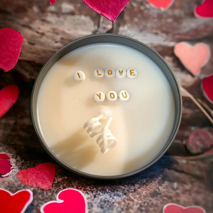 Κερί σόγιας σε βαζακι ανοξείδωτο I love you - κερί, διακοσμητικά, δωρο για επέτειο, vegan κεριά - 3
