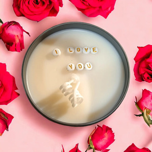 Κερί σόγιας σε βαζακι ανοξείδωτο I love you - κερί, διακοσμητικά, δωρο για επέτειο, vegan κεριά - 4