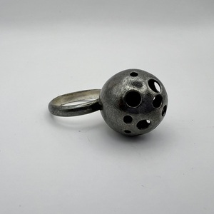 Black Planet Sphera δαχτυλίδι οξειδωμένο ασήμι 925 L - ασήμι 925, γεωμετρικά σχέδια, σταθερά