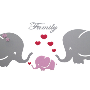 Ελεφαντάκια - Οικογένεια - Διακοσμητικό τοίχου παιδικό - κορίτσι, αγόρι, κρεμαστό διακοσμητικό
