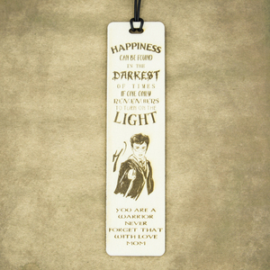 Ξύλινο σελιοδείκτης με τον Harry Potter με μία φράση του Albus Dumbledore - ξύλο, σελιδοδείκτες - 2