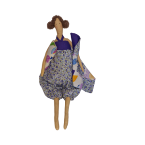 Υφασμάτινη διακοσμητική κούκλα με ρούχα παραλίας - ύφασμα, διακοσμητικά
