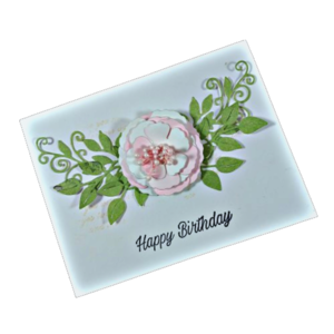 Χειροποίητη ευχετήρια κάρτα γενεθλίων με λουλούδι - γενέθλια, λουλουδάτο, δώρο γεννεθλίων