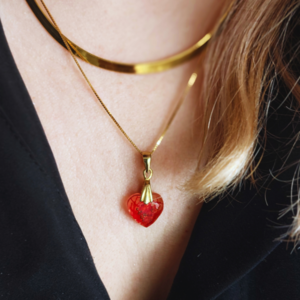 Κολιέ My Valentine ( ασήμι 925, χρυσό, 45 cm) - επιχρυσωμένα, ασήμι 925, καρδιά, κοντά, αγ. βαλεντίνου - 2