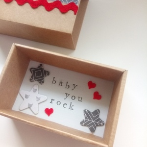 Ευχετήρια Κάρτα in a ΒΟΧ Baby You Rock. - καρδιά, χαρτί, αστέρι, ευχετήριες κάρτες - 4