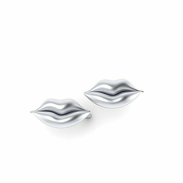 Χειροποίητα σκουλαρίκια γυναικεία χείλη, από Aσήμι 925° - ασήμι 925, μικρά, βαλεντίνος, αγ. βαλεντίνου