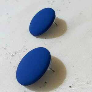 Στρογγυλά καρφωτα μπλε σκουλαρίκια - plexi glass, μεγάλα, αγ. βαλεντίνου, φθηνά, δωρο για επέτειο - 2