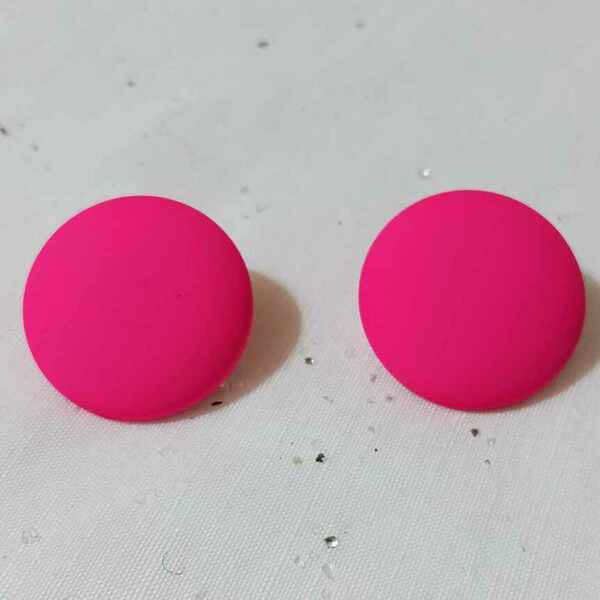 Καρφωτα ροζ-φουξια σκουλαρίκια - plexi glass, boho, ρετρό, μεγάλα - 3
