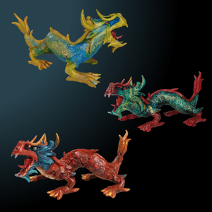Κινέζικος Δράκος - Chinese dragon Διακοσμητική μινιατούρα φιγούρα ζωγραφισμένη στο χέρι 4,5 εκ - ζωγραφισμένα στο χέρι, ρητίνη, μινιατούρες φιγούρες - 5