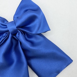 Royal blue satin bow - ύφασμα, φιόγκος, για τα μαλλιά, hair clips - 4