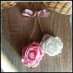 Αρωματικά σαπουνάκια τριαντάφυλλο (4τμχ) - γάμου - 2
