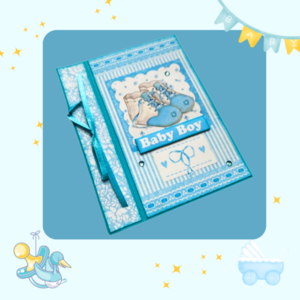 Ευχετήρια κάρτα για νεογέννητο αγοράκι - scrapbooking, γέννηση - 4