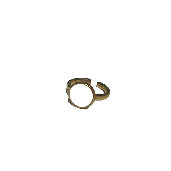 Ατσάλινο δαχτυλίδι λευκό σμάλτο - επιχρυσωμένα, σμάλτος, ατσάλι