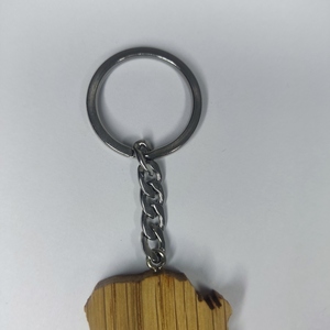 Ξύλινο χειροποίητο μπρελόκ "Χίος" 6 εκατοστά από φυσικό ξύλο δρυός - ξύλο, σπιτιού, μπρελοκ κλειδιών - 5