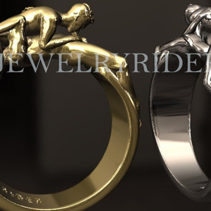 Συμβολικό γκει Δαχτυλίδι 69, Γυμνό σεξουαλικό άνδρας με άνδρα, Erotic Pride κοσμήματα, Kinky κοσμήματα, ασήμι 925 - ασήμι - 2