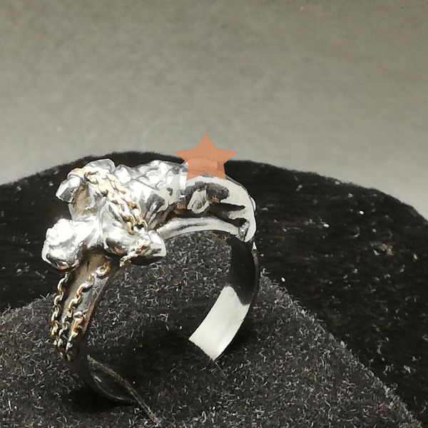 Γυμνός αλυσοδεμένος ανδρας δαχτυλίδι, μασίφ ασιμη 925 - ασήμι, ασήμι 925 - 3