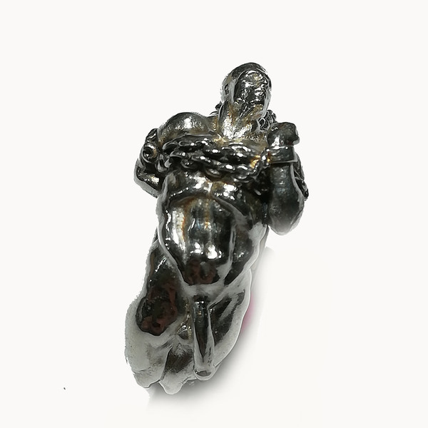 Γυμνός αλυσοδεμένος ανδρας δαχτυλίδι, μασίφ ασιμη 925 - ασήμι, ασήμι 925