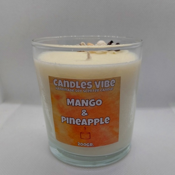 PINEAPPLE MANGO 220GR - αρωματικά κεριά, φυτικό κερί, soy candle