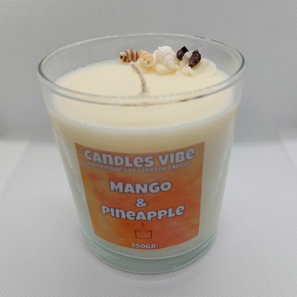 PINEAPPLE MANGO 220GR - αρωματικά κεριά, φυτικό κερί, soy candle - 2