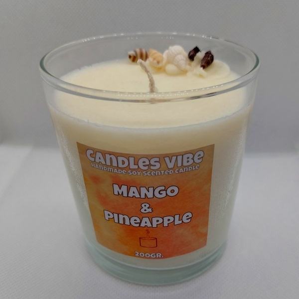PINEAPPLE MANGO 220GR - αρωματικά κεριά, φυτικό κερί, soy candle - 3