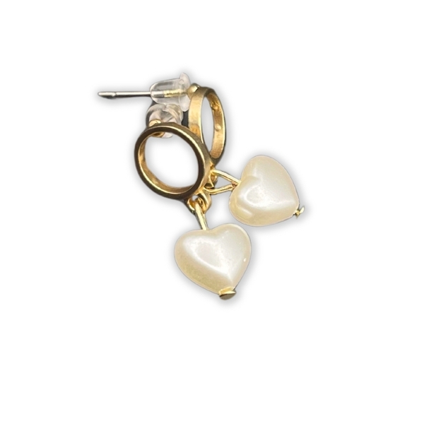 Hearts Σκουλαρίκια - πλαστικό, καρδιά, μικρά, πέρλες, αγ. βαλεντίνου