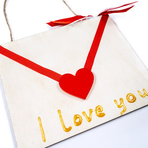 Ξυλινη κάρτα σε φυσικό χρώμα 12εκ καρδούλα Ι love you - ξύλο, καρδιά, ευχετήριες κάρτες - 2