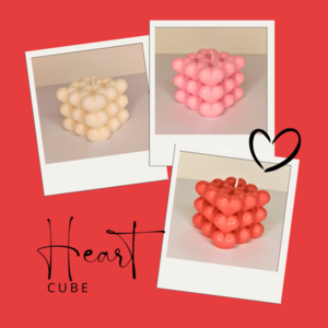 Heart Cube Candle - κερί, αρωματικά κεριά - 5