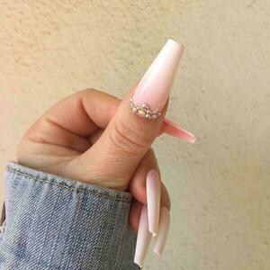 Press On Nails - Pink Babyboomer Crystalized - 5