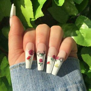 Press On Nails - French Roses - 3