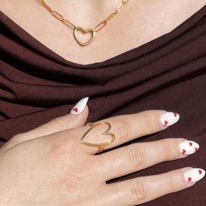 Amore ring | Ατσάλινο δαχτυλίδι με σχέδιο καρδιά - καρδιά, minimal, ατσάλι, αγ. βαλεντίνου, αυξομειούμενα - 3