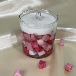 Κερί Σόγιας & Ζελέ με Διακόσμηση Καρδιές 235γρ - αρωματικά κεριά