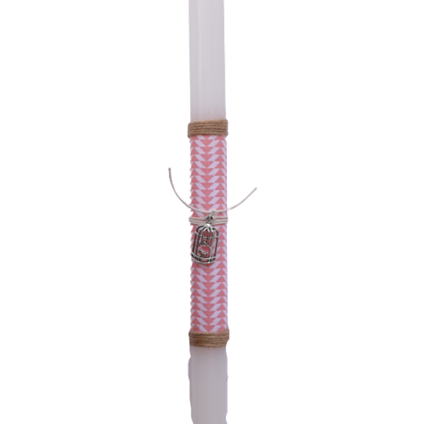 Εφηβική πασχαλινή λαμπάδα με κλουβάκι μεταλλικό άσπρη 30cm - κορίτσι, λαμπάδες, για ενήλικες, για εφήβους - 2
